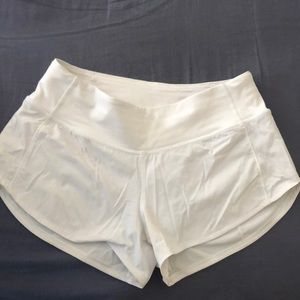 white lulu lemon shorts